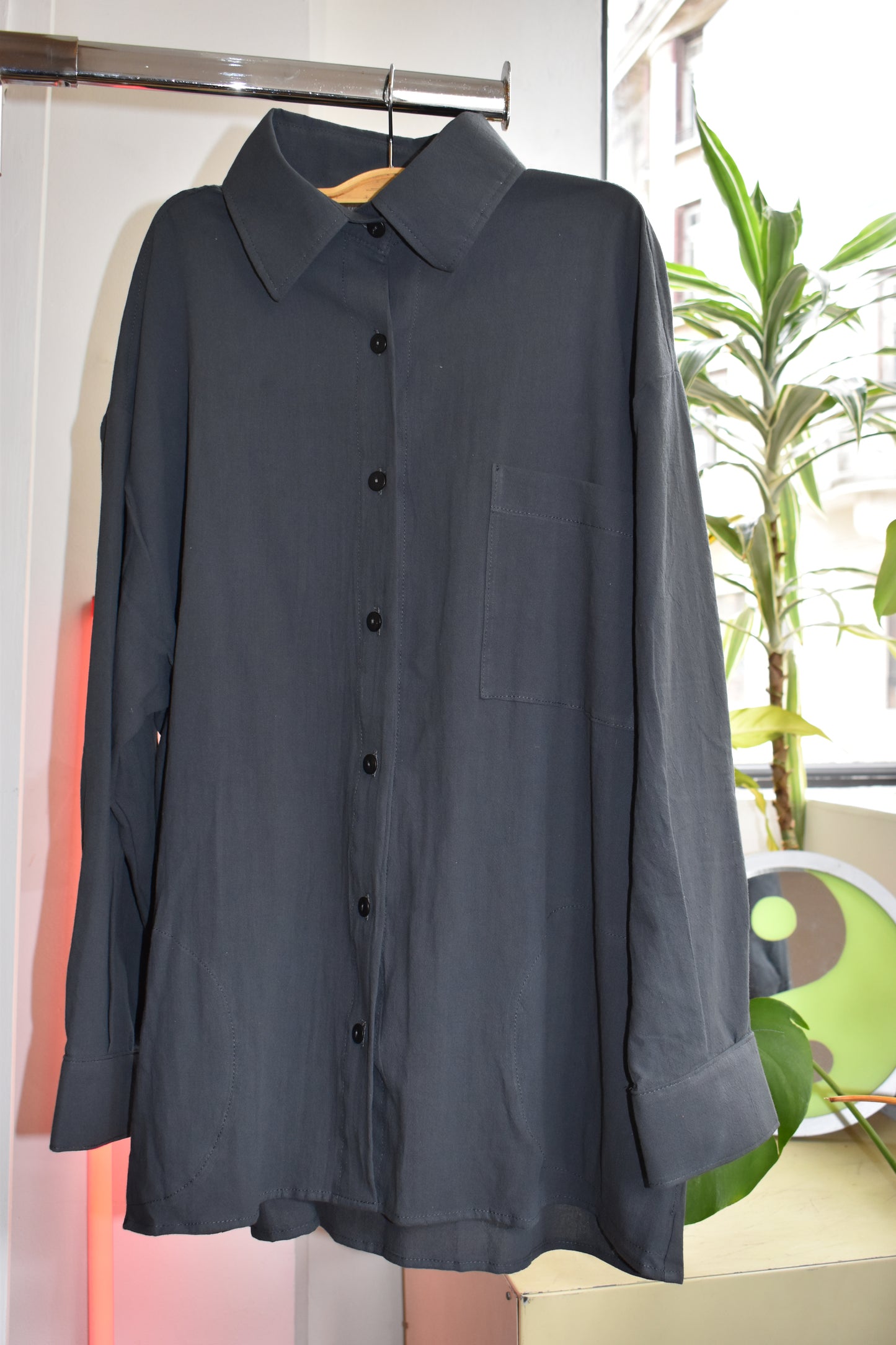 Camisa werk - oversize gris grafito