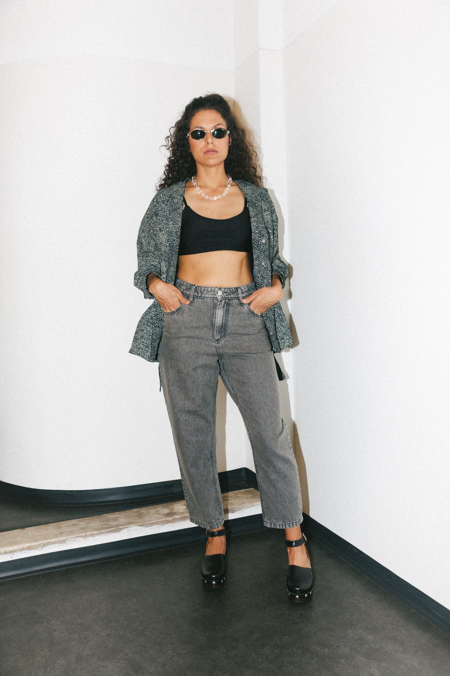 denim mom fit -Reina black