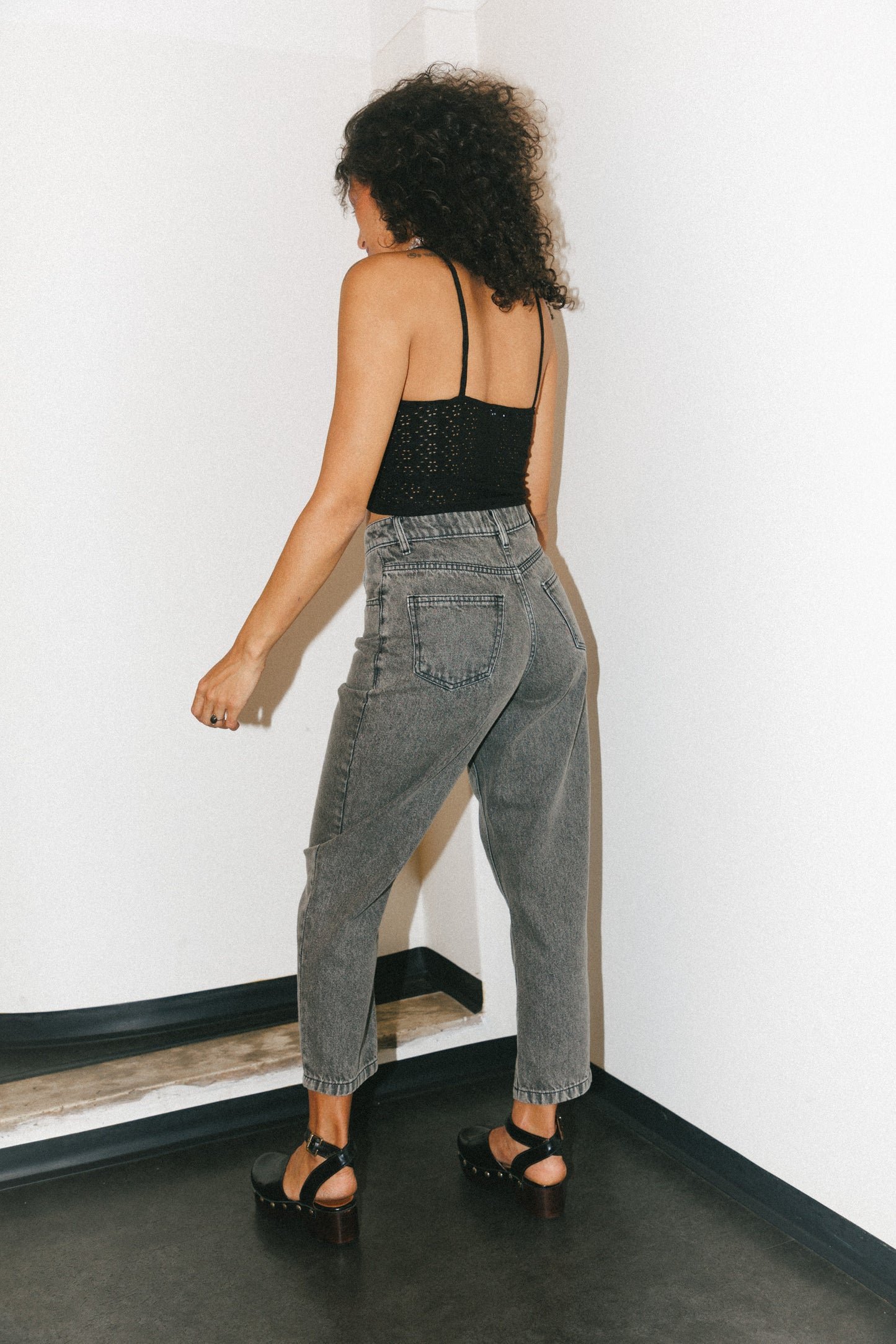 denim mom fit -Reina black