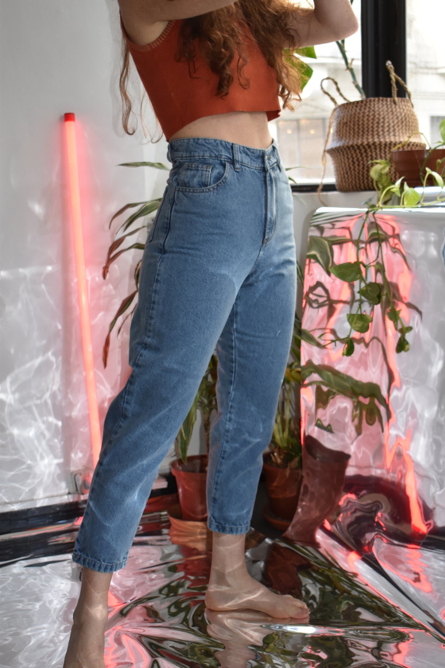 denim mom fit -Reina blue