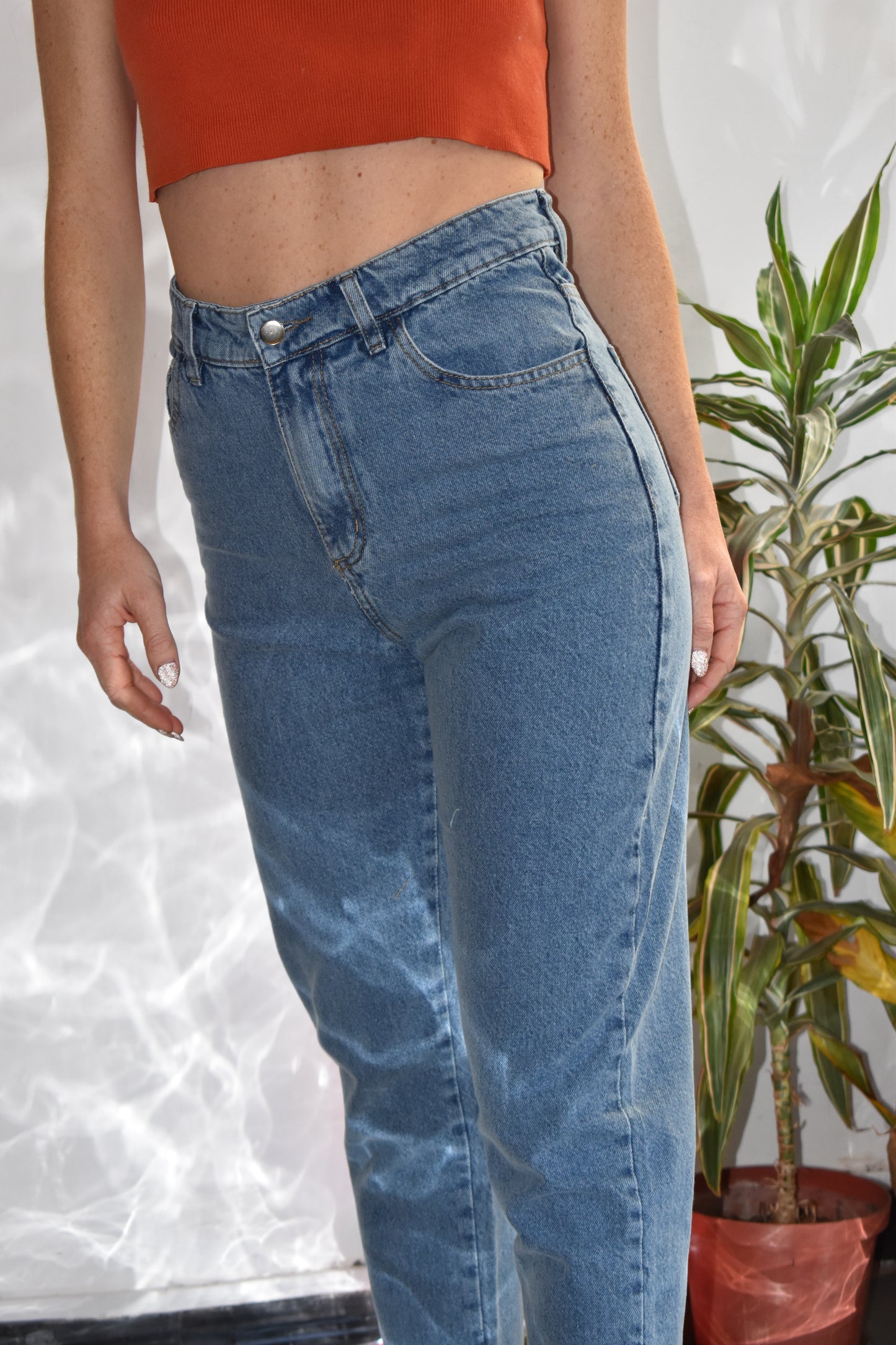 denim mom fit -Reina blue