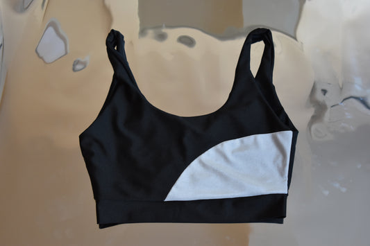 TOP OVAL NEGRO/PLATA/