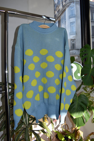 Sweater oversize lunar cian y lima