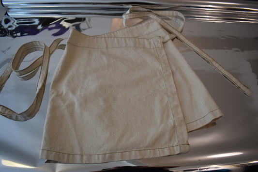 Falda wrap denim corta /offwhite