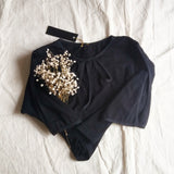 Crop top Pétalos- blusa algodón-