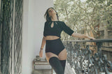 Crop top Pétalos- blusa algodón-