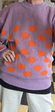 Sweater oversize lunar lila y naranja